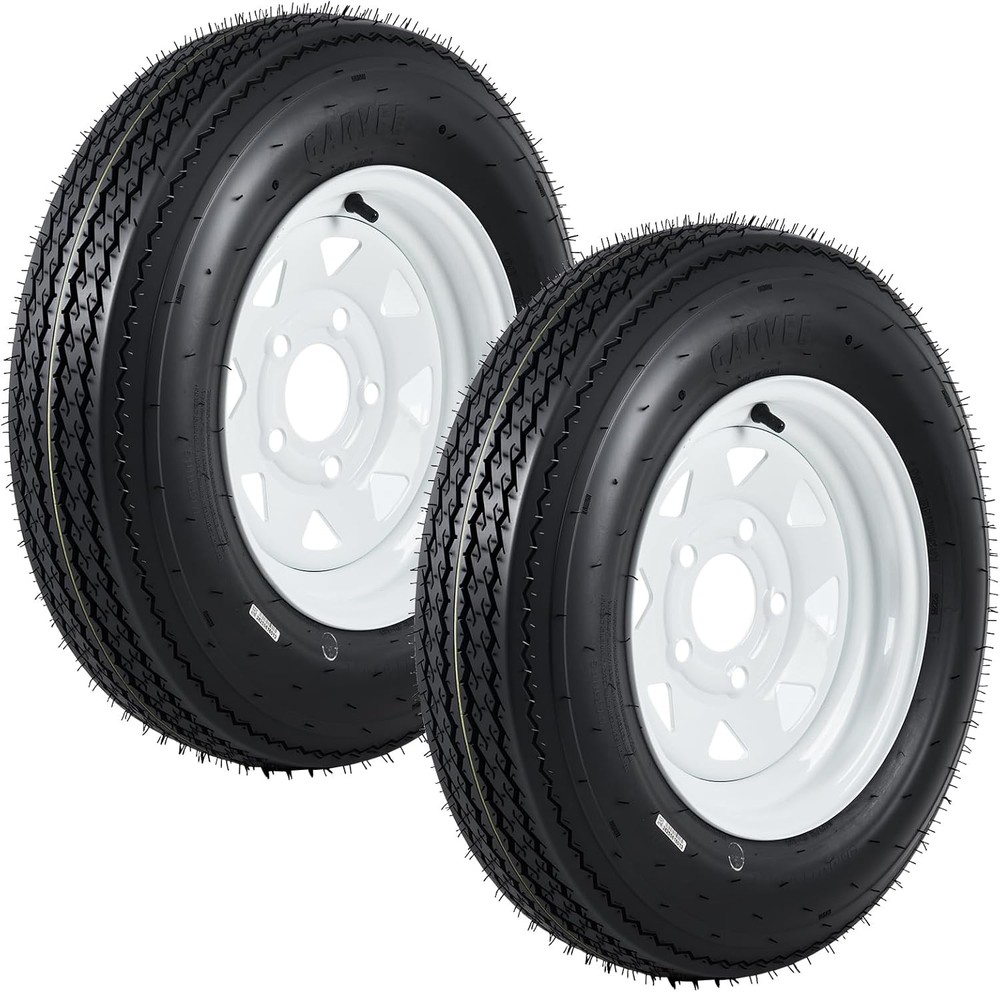 5.30-12 530-12 530X12 Trailer Tire and Wheel Assembly White Modular Wheel 6PR