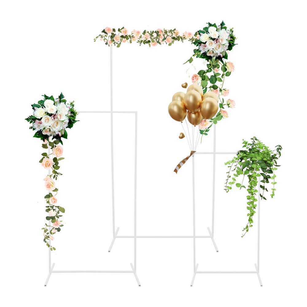 3pcs Metal Backdrop Stand Rectangular Balloon Frame Wedding Flower Backdrop Rack