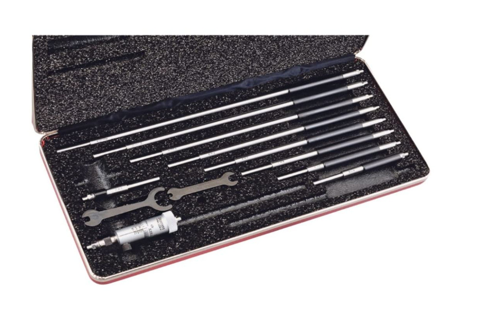 Starrett 124BZ Solid Inside Micrometer Set, 2-12" Range, .001" Graduation