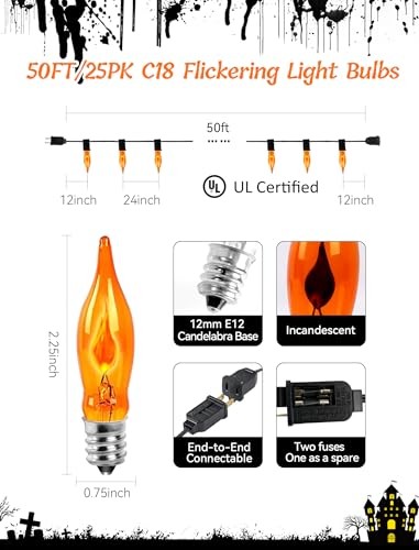 Rustic Elegance, 50Ft Flickering Flame String Light/Size: 50FT; Finish: Frosted