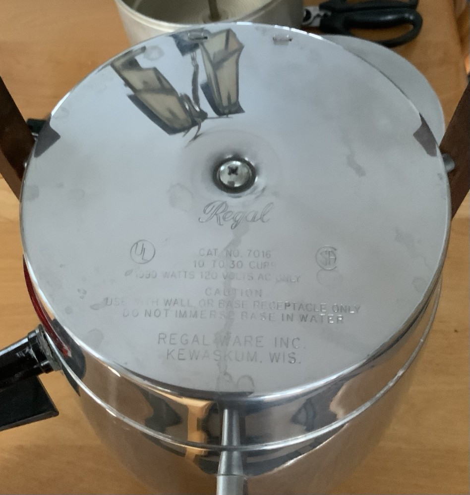 Vintage 60’s Regal Ware Atomic Rocket Coffee Maker Percolator #7016 MCM 40 Cup