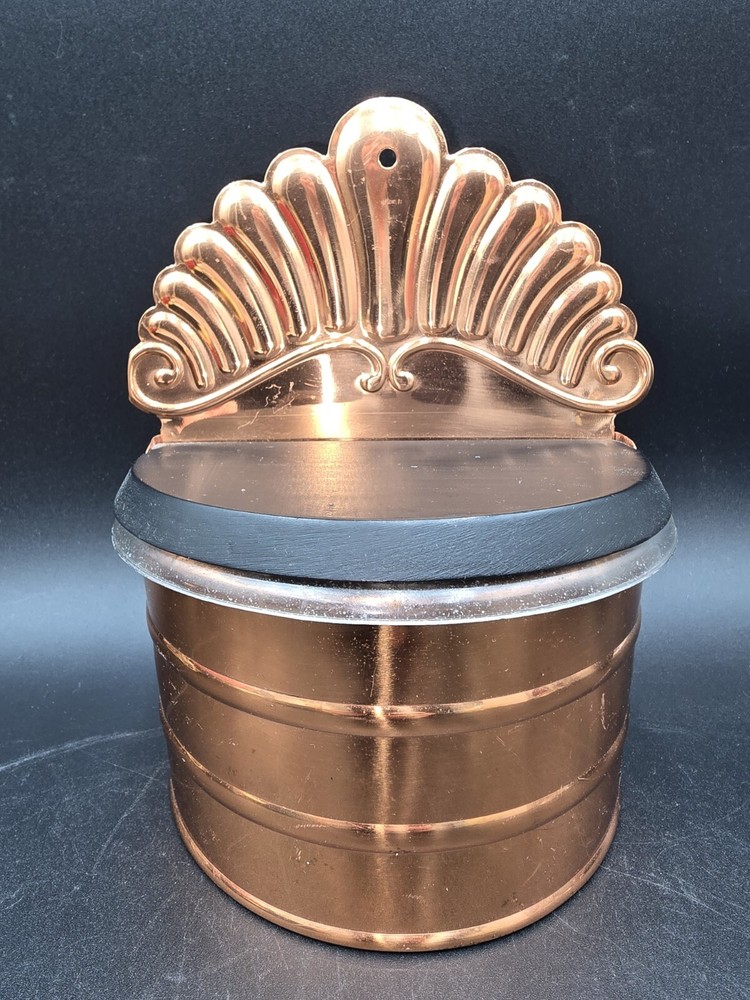 Copper Wall Salt Cellar Box Plastic Lining