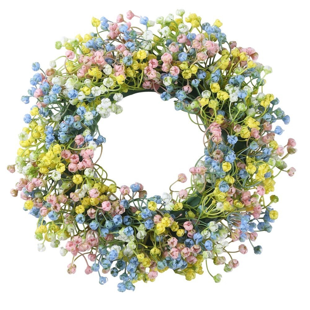Artificial Wreath for Easter Spring Decor with Plastic Eucalyptus Leaves
