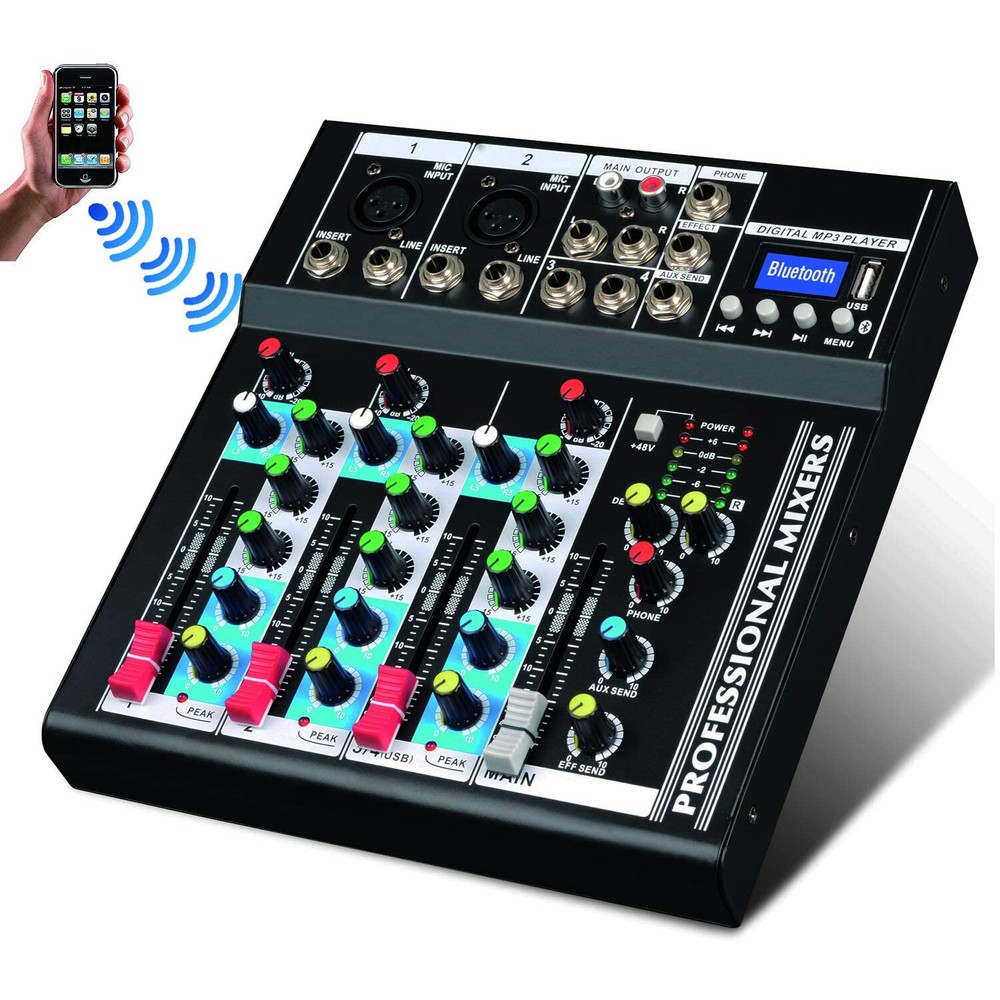 Professional Audio Mixer Sound Board Console System Interface 4 Channel Digital