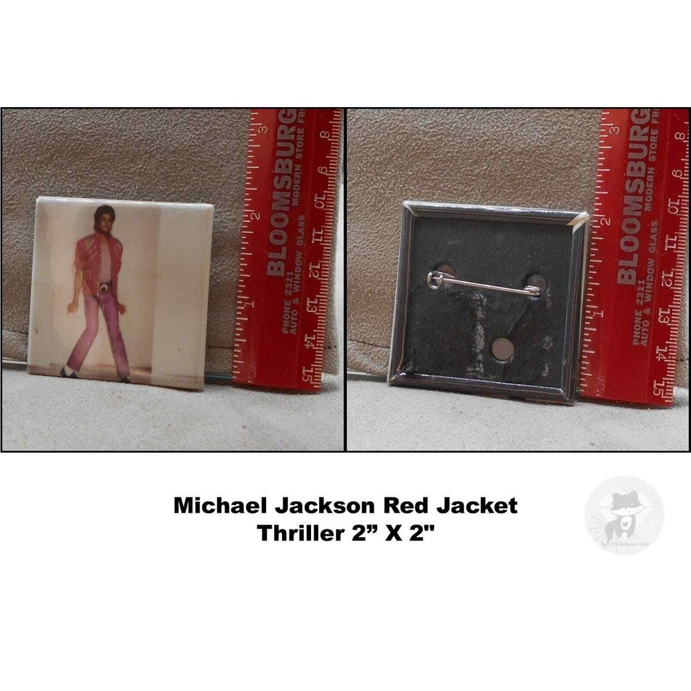 Vintage Michael Jackson Red Jacket Thriller Pinback Button