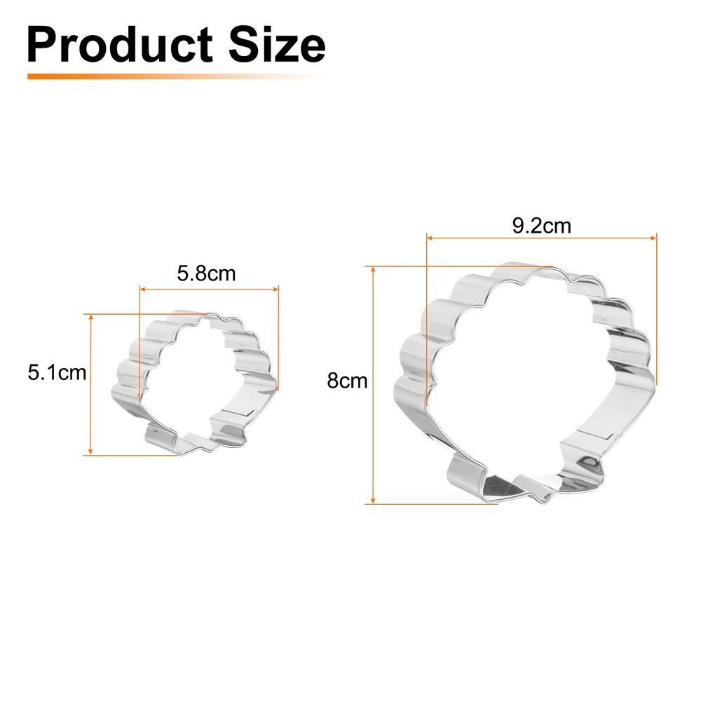 Shells Cookie Cutter Set Assorted Sizes Stainless Steel Polish