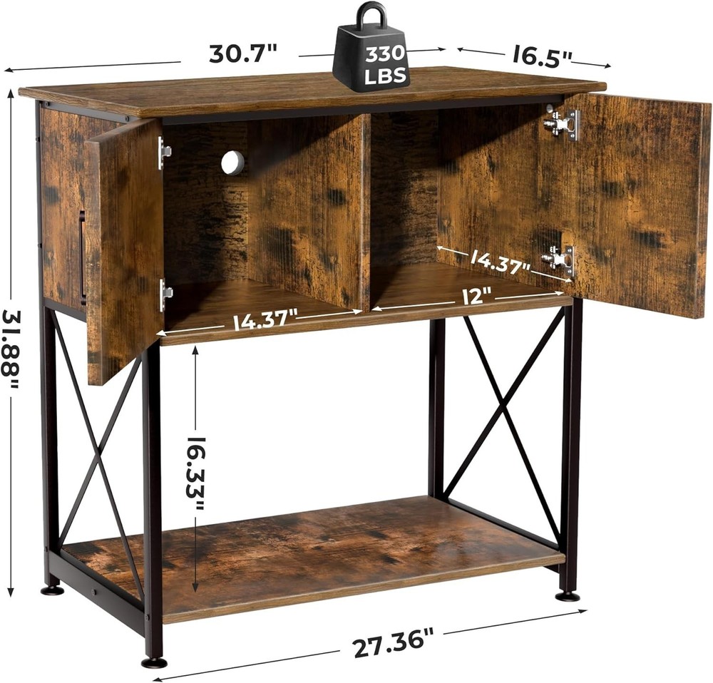 Rustic Brown Black Frame Aquarium Stand For 20-29 Gallon Tanks