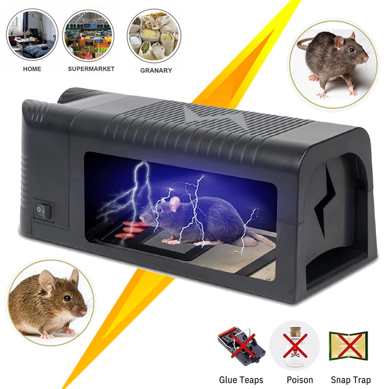 Electronic Mouse Trap Control Kill Big Rat Pest Electric Rodent Zapper Upgraded
