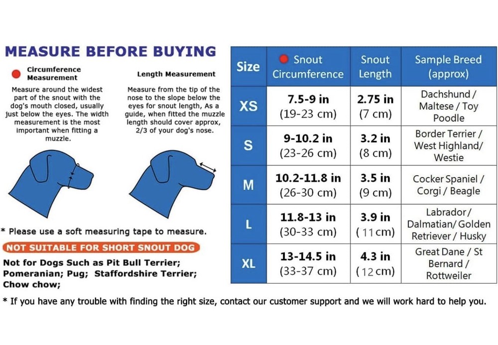 Dog Muzzle Size L BLACK