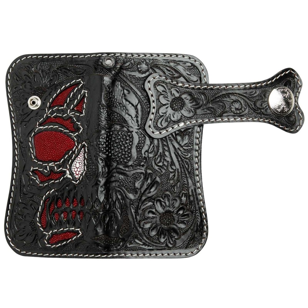 Black Phantom Genuine Leather Chain Wallets