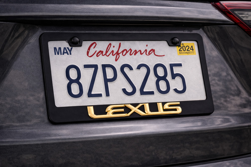 LEXUS 3D Gold Script Stainless Steel license Plate Frame