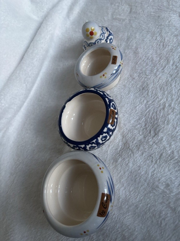 Temptations By Tara Old World Style Blue Stackable Nesting Measuring Cup 4