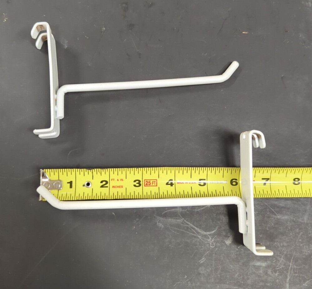 6" Gridwall Hooks - 20 White Hooks For Grid Wall or Mini Grid Cube Displays