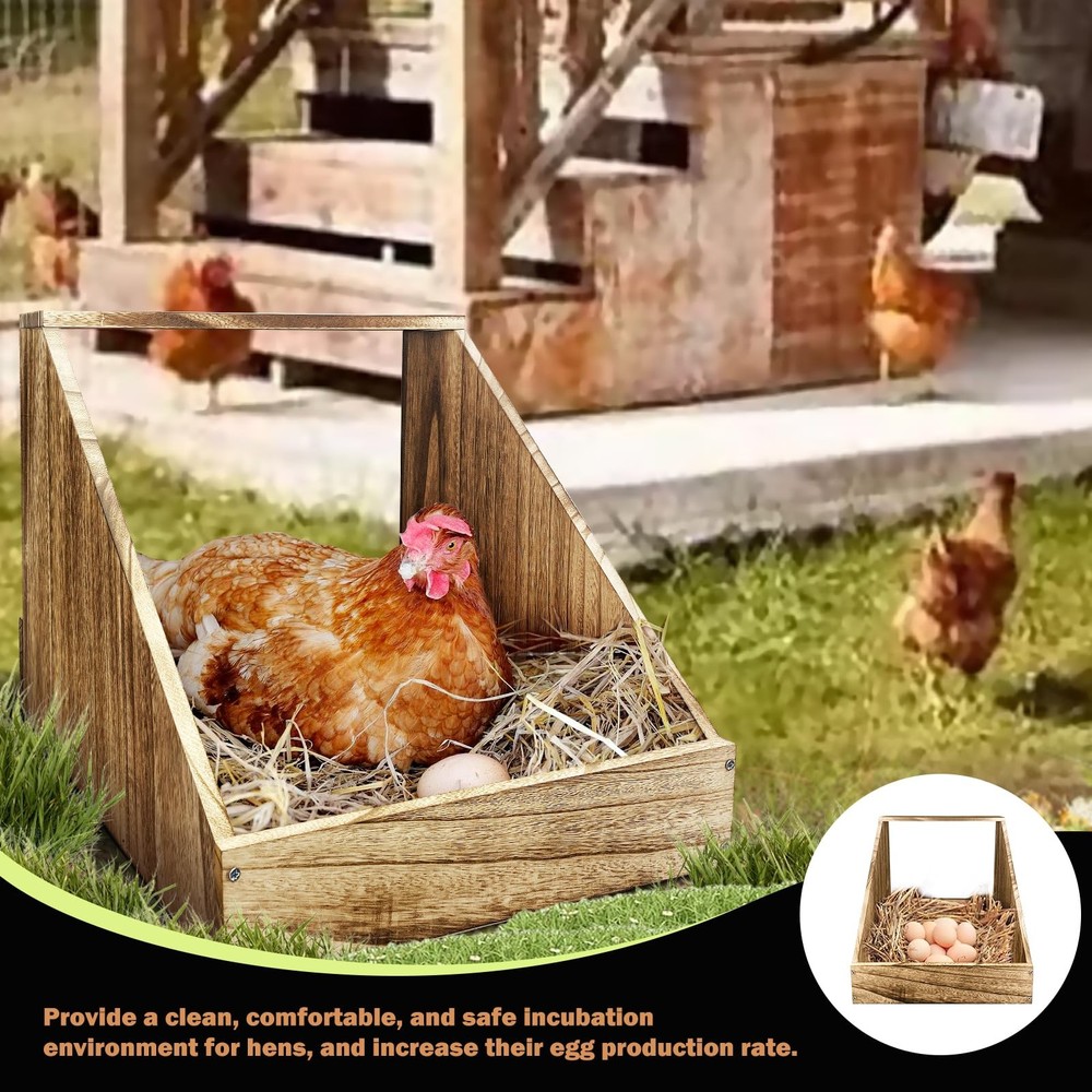 Comfortable Nesting Box for Backyard Chickens, Ducks, and Poultry Coop Hens