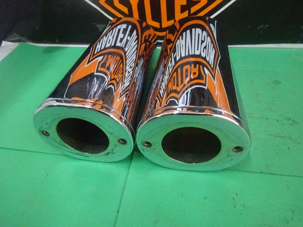 Harley FL OTHERS USED PAIR CHROME UPPER Fork SLIDER COVERS