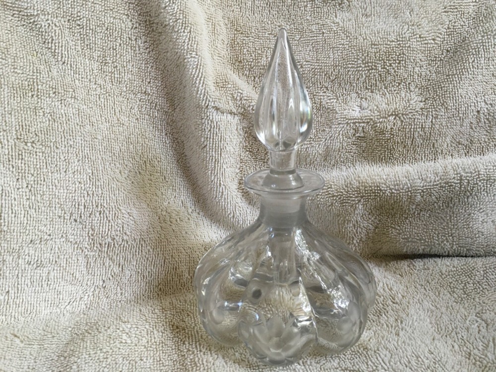 steuben attributed cologne bottle engraved floral