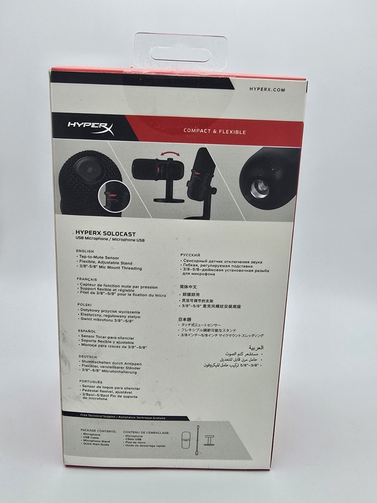 HyperX SoloCast Compact And Flexible Plug & Play USB Microphone Bundle