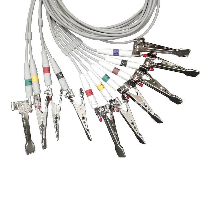10pcs veterinary ekg/ecg crocodile electrode flat clip snap connection
