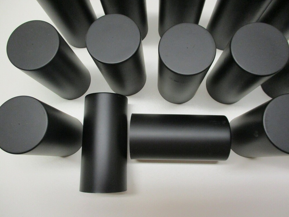 (20) Wheel Lugnut Black Plastic 33mm Thread On Cylinder Nut Covers Caps / 4 1/4"