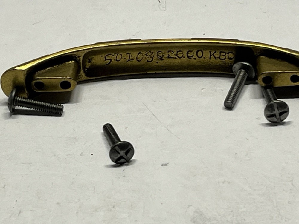 Vintage NOS KBC Heavy Brass Textured Fixed Drawer Pull