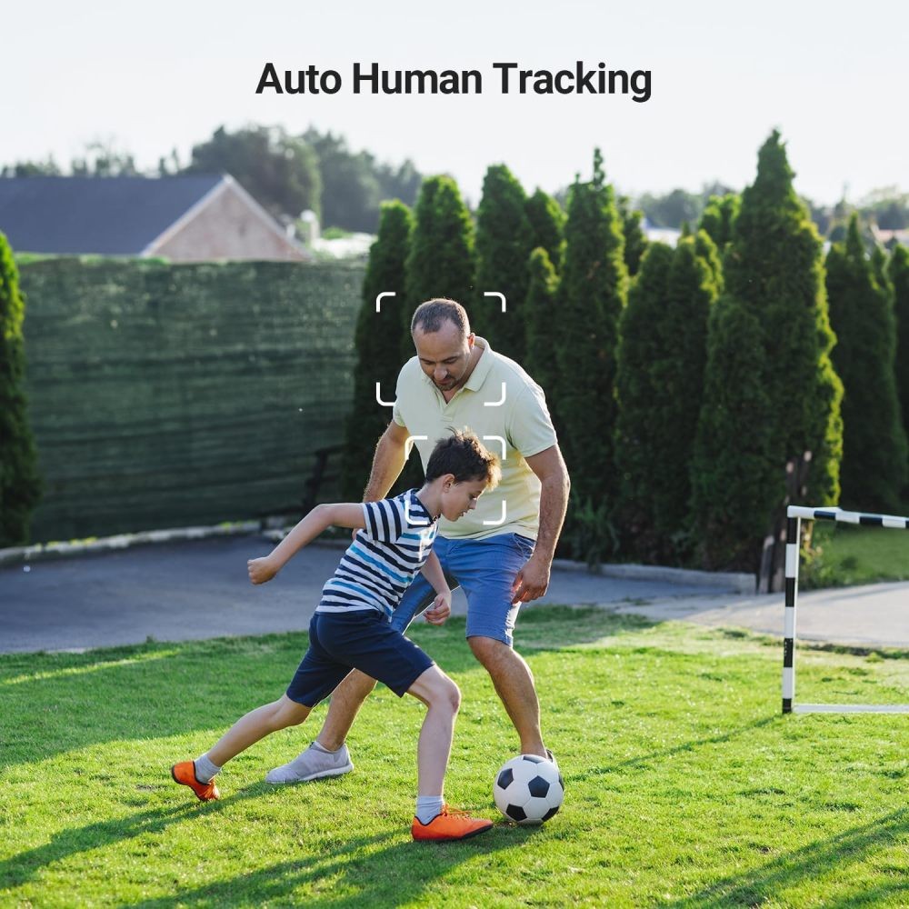 Wireless Security Camera System 2 Camera Kit Solar Powered 360°PTZ Auto Tracking