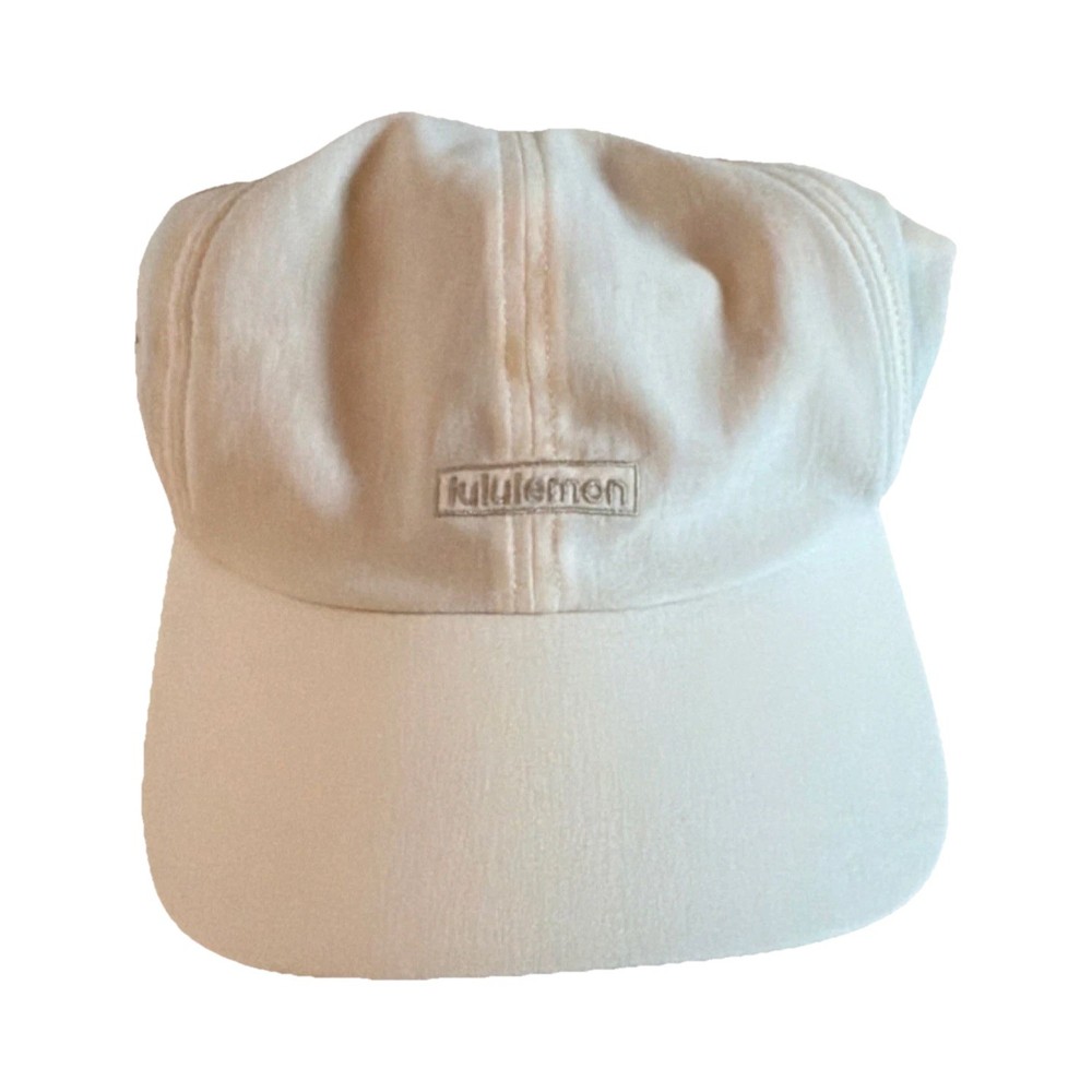 Lululemon White Baseball Cap One Size Adjustable Solid Logo Unisex
