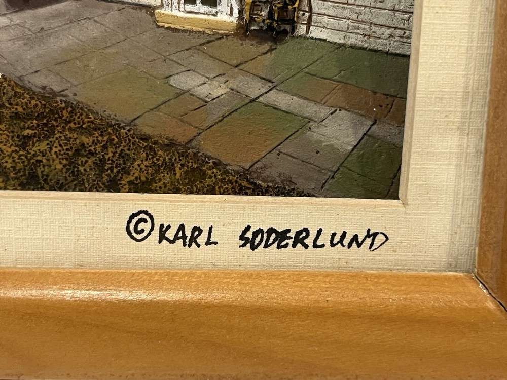Signed 3D Mixed Media Petite Artwork by Karl Soderlund "Cliff House" 5.5"L x 4H