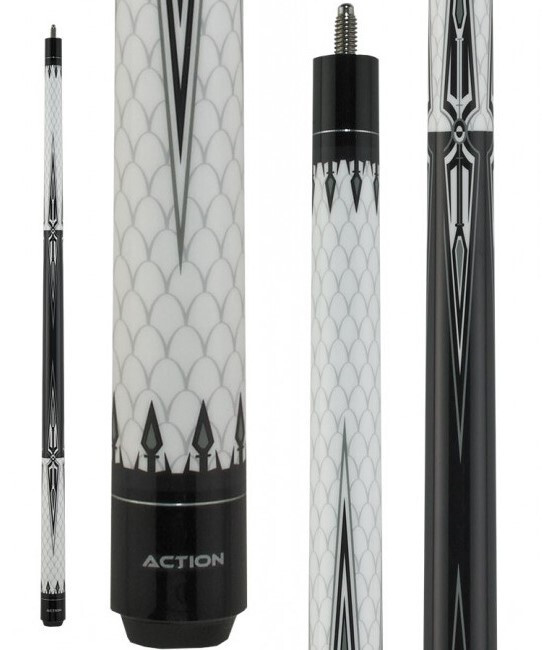 Action BW17 Black and White Pool Cue