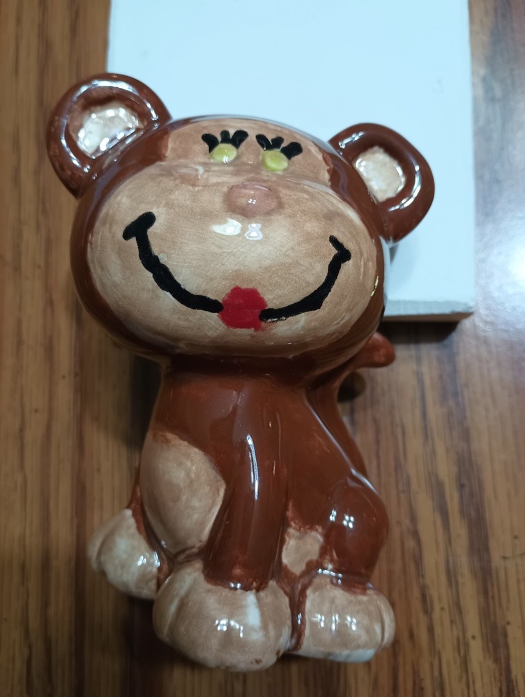 Glazed Ceramic Monkey, Hand Painted