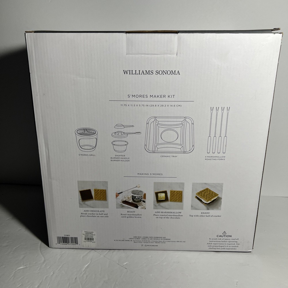 William Sonoma Smores Maker Kit New open box