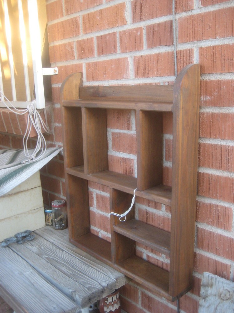 Vintage ** 2 Shelf *** Wall Display Rack w/ 3/4" Thick Solid Wood
