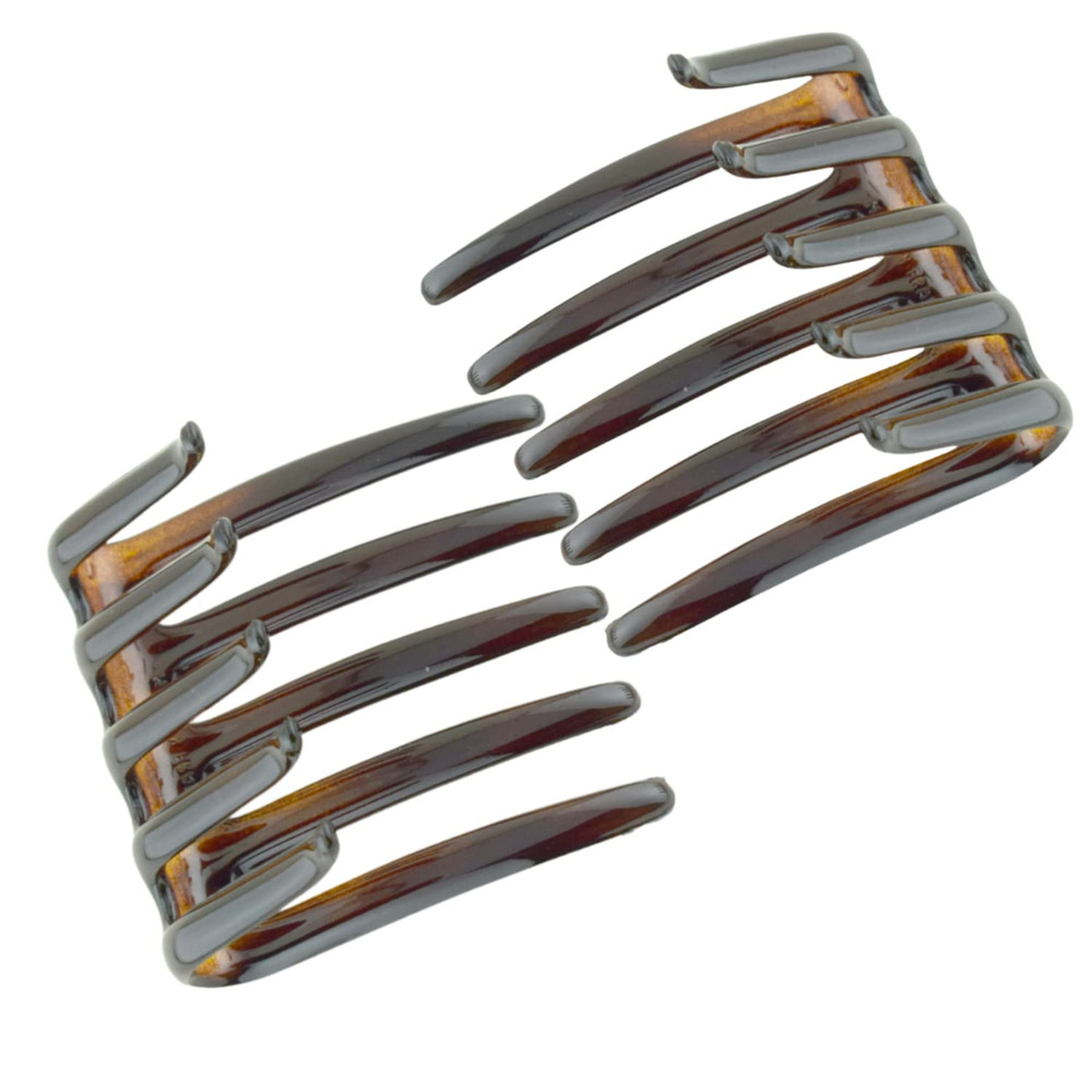 French Crab Interlocking Medium 2 1/4" Celluloid No Slip Ponytail Updo Clips Fle