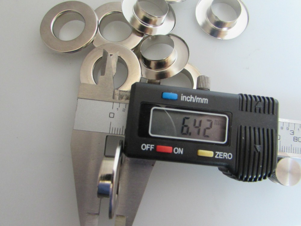 15MM flat grommets with washers - 2 part - quantity 50 - Silver(Nickel)color