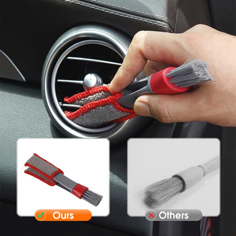 1pc Double-end Brush Car Multifunction Auto Cleaning Tool Air Vent Cleaning