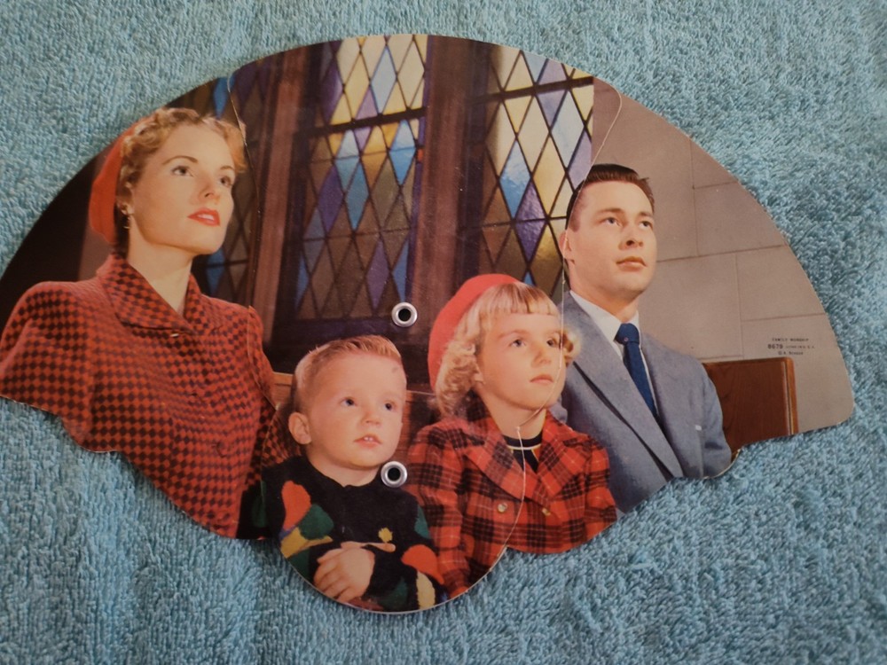 Folding Cardboard Advertising Fan-Vintage-Great Shape
