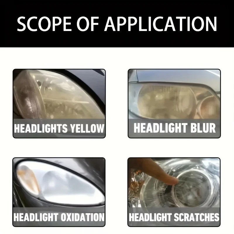 Car Headlight Restoration Polishing- Kit Scratch Remover & Oxidation Cleaner