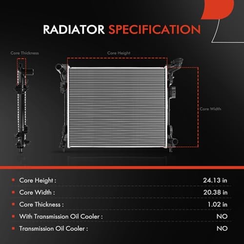 Engine Coolant Radiator Assembly Compatible with Dodge Grand Caravan 2008