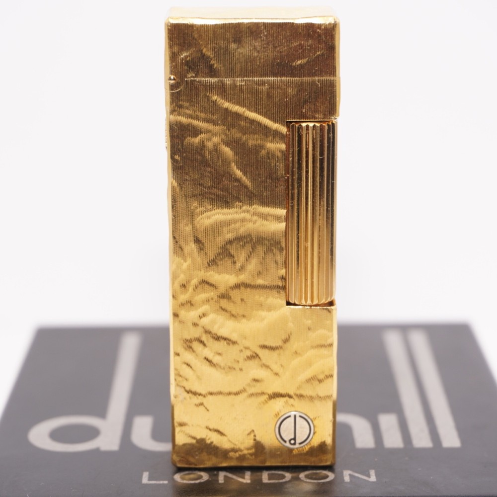 Dunhill Lighter Gold plate Silk Moire Pattern_Ultrasonically cleaned