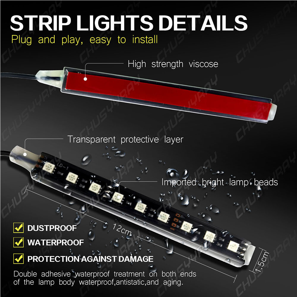 Car LED Strip Light Controller Car Interior cigarette lighter Atmosphere Lamp 4x