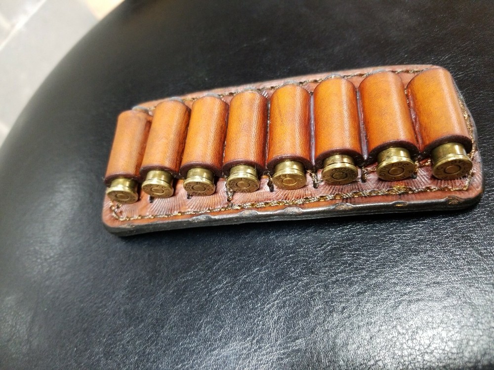 357 /38 Belt Clip Ammo Loops. Leather