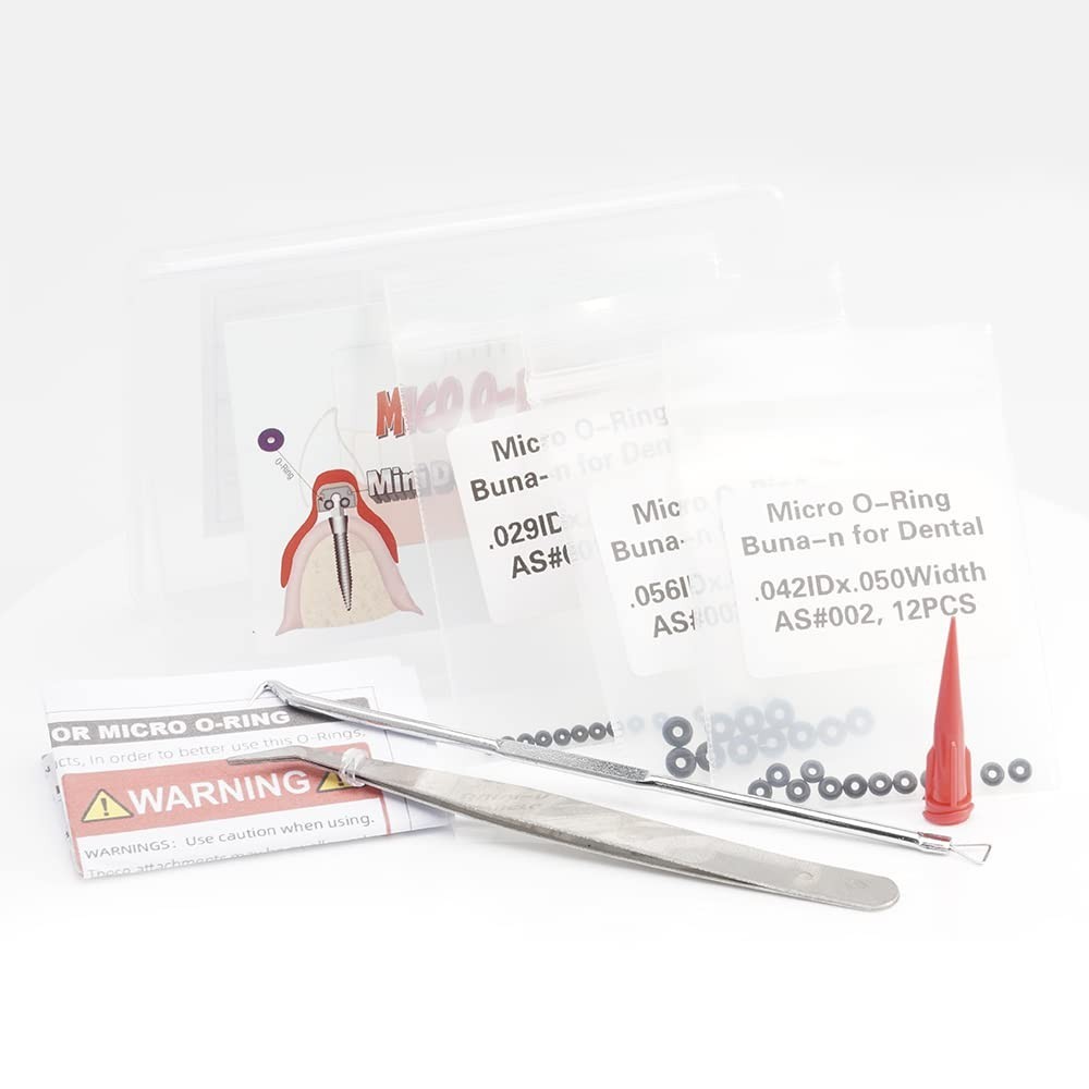 O-Ring Replacement Kit with 36 Durable Buna-N Sizes for Dental Implants