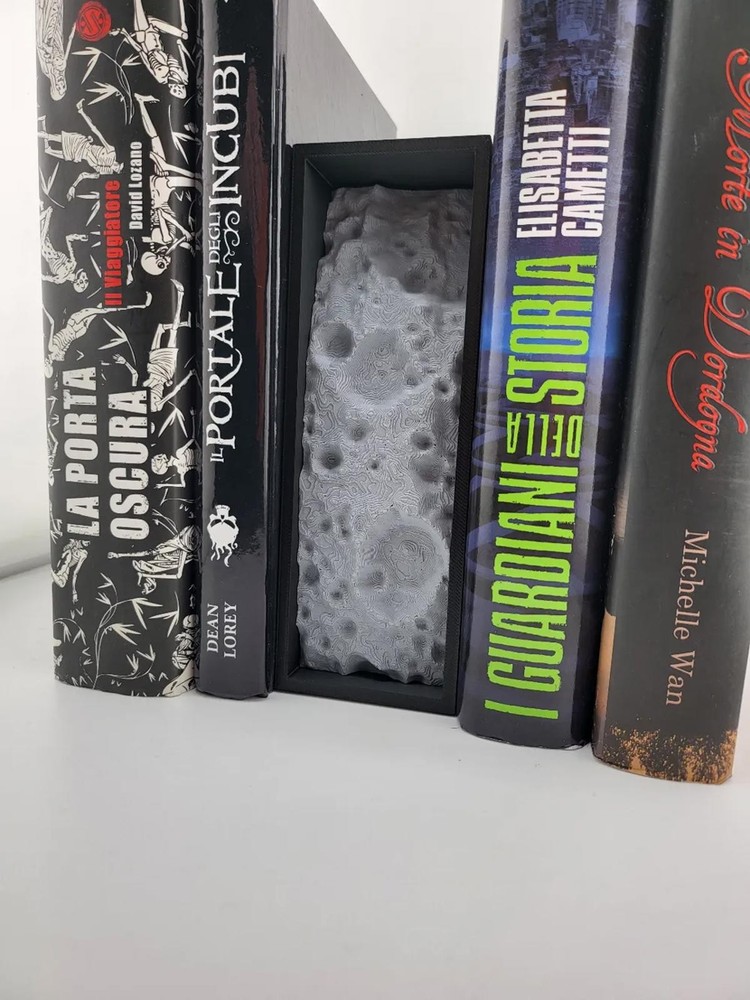 Moon Surface Book Nook - Sci-Fi Shelf Insert