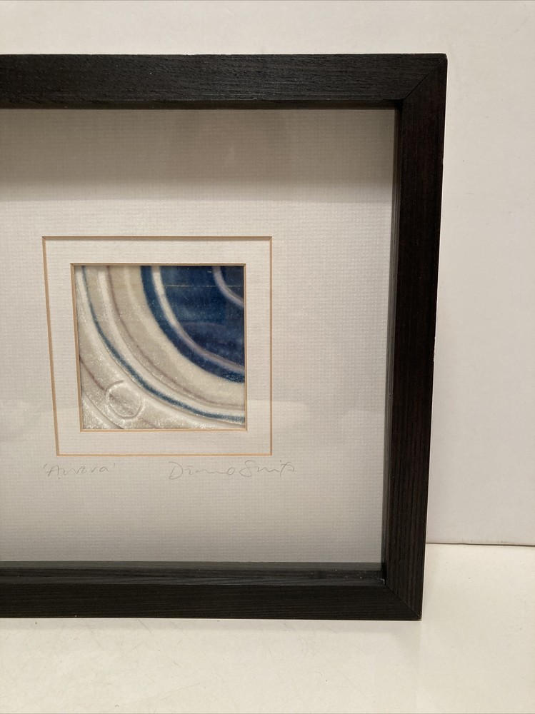 Vintage Abstract Textile Art Piece Signed Framed Gallery Wall