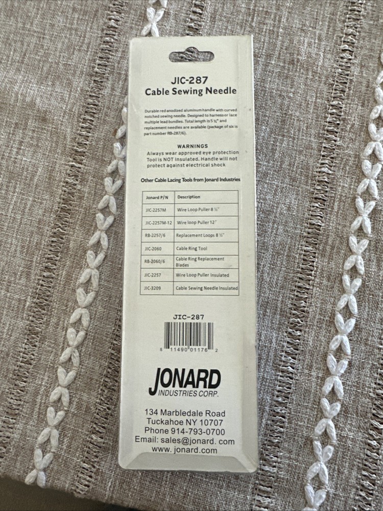 JONARD TOOLS Metal Cable Loop Puller/ Cable Sewing Needle JIC-287 5-3/4 in.