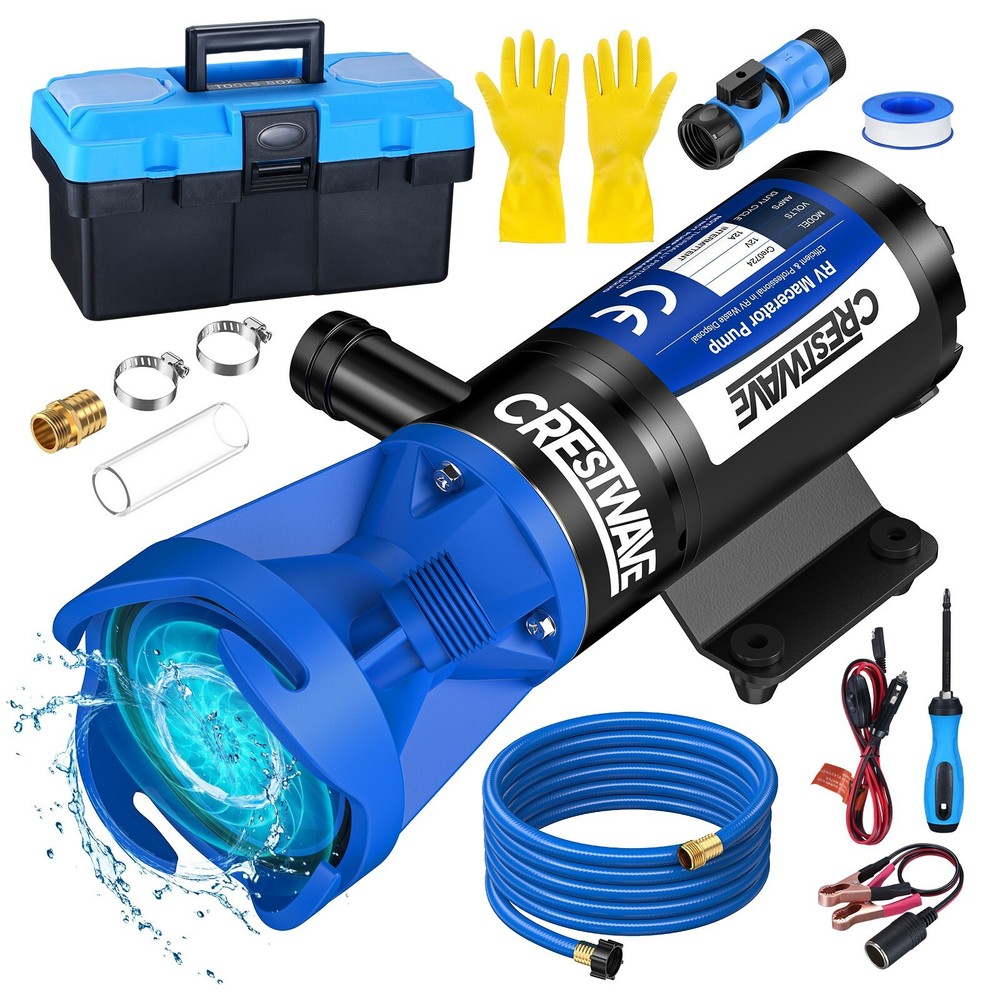 RV Macerator Pump 12V 12GPM Heavy-Duty Self-Priming Macerator Pump for RV