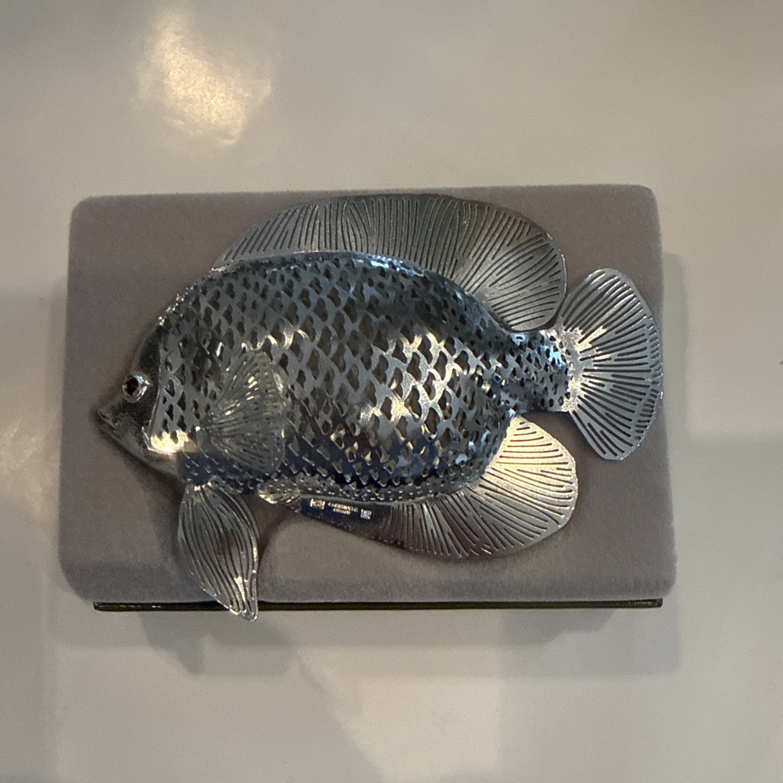 Christofle Collection Lumiere Jardin Onyx Fish Silver
