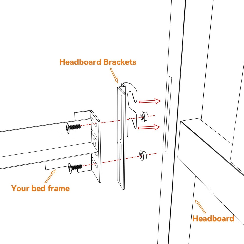 YUEYIN 4Pcs 711 Bolt-On to Hook-On Bed Frame Conversion Brackets, Bed Frame H...