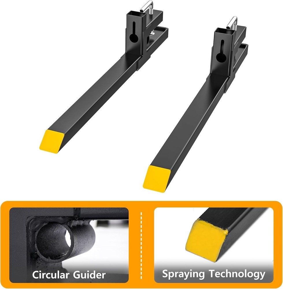 Robust 43” Tractor Forks - 2000 lbs Lifting Capability for Efficient Farming