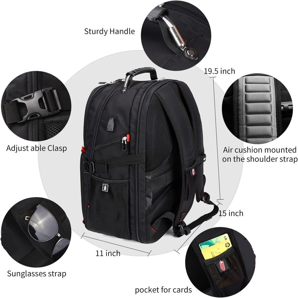 SHRRADOO Super Capacity 50L Travel Notebook Backpack