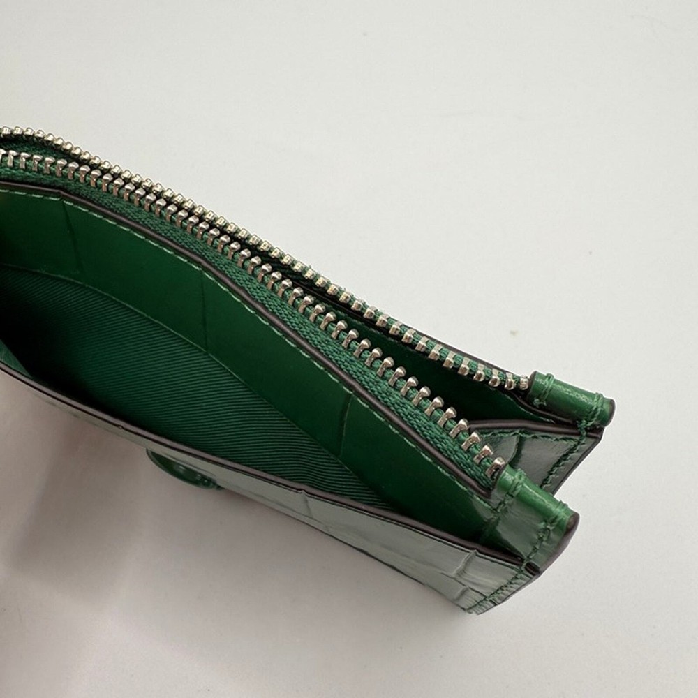 Coach Zip Card Case CW433 Crocodile-embossed leather